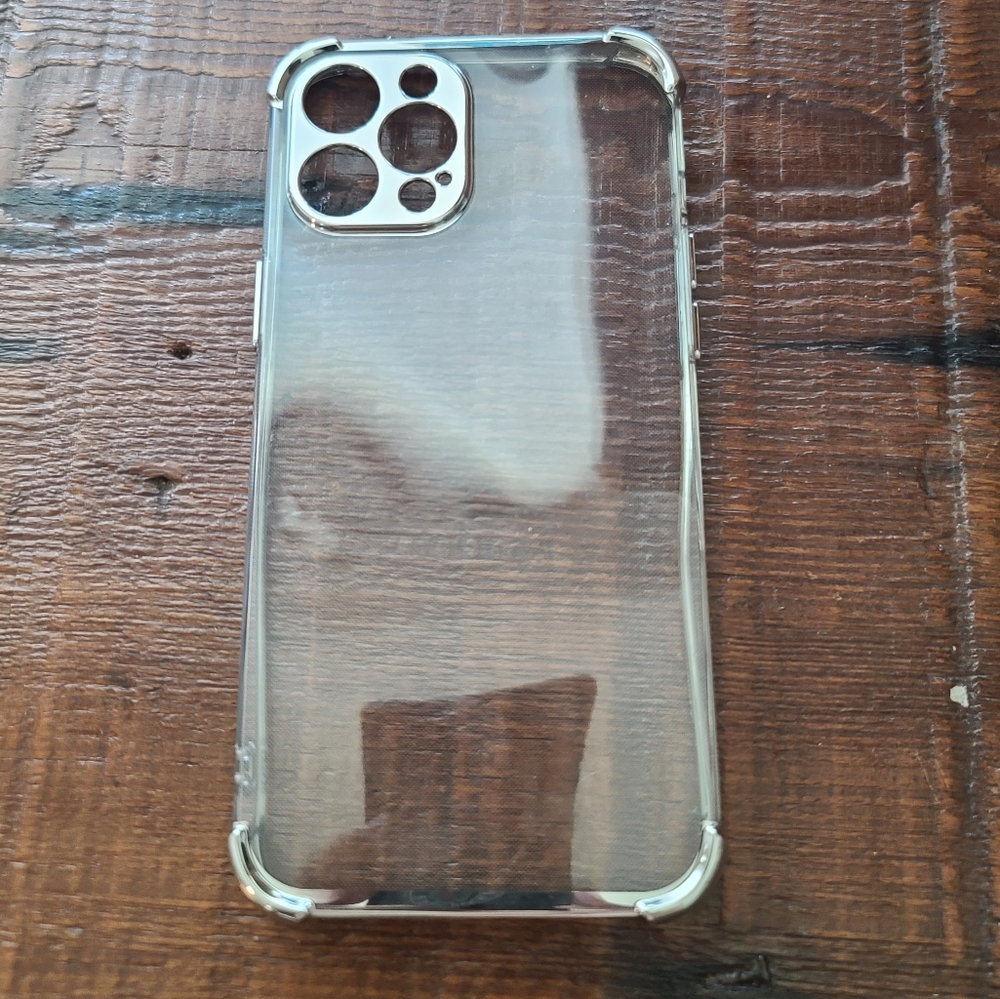 Apple Iphone 13 Pro Max Case - Clear with Silver (NWOT)